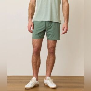 Marine Layer Men's Sage Green Flat Front Shorts